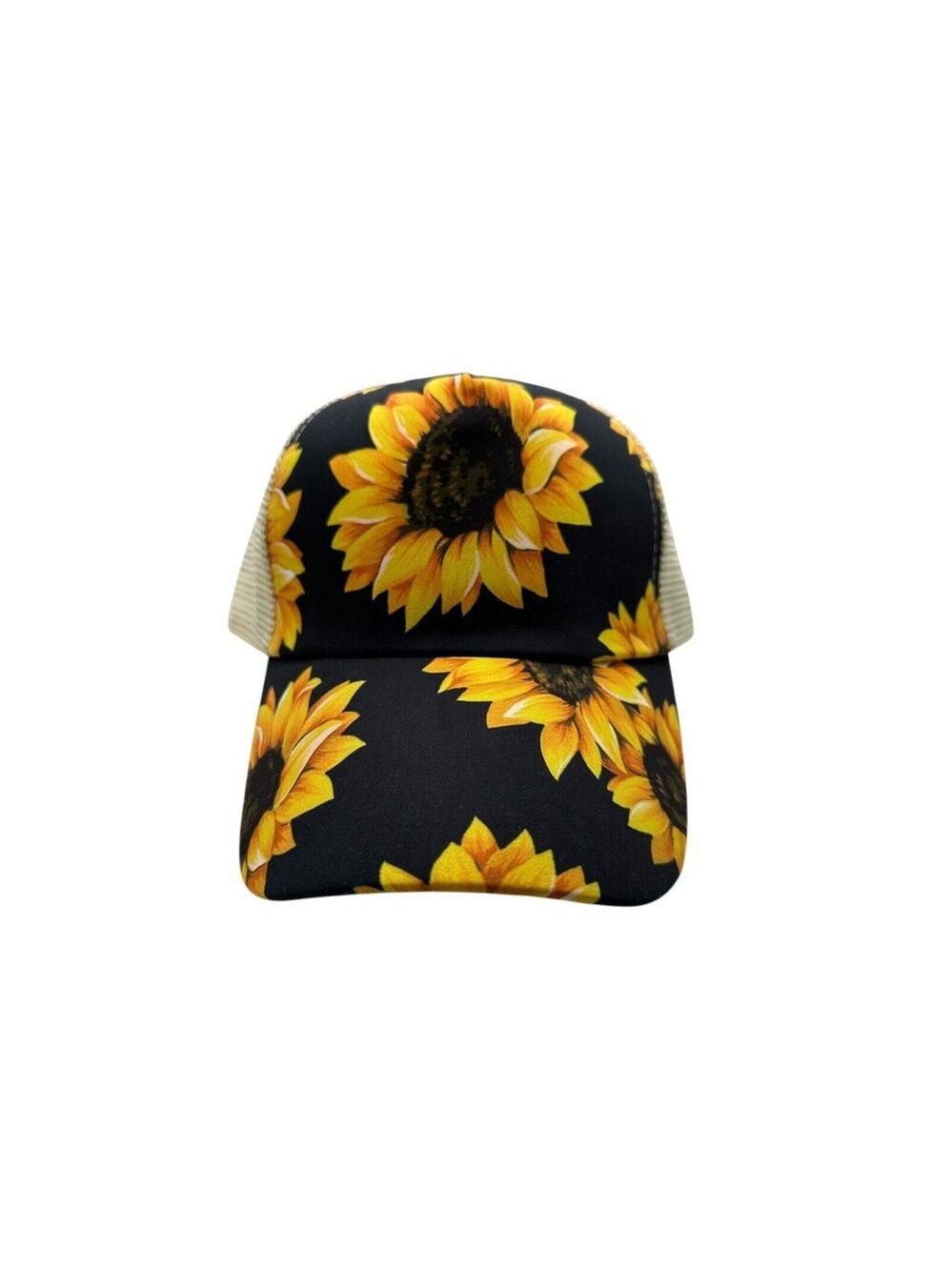 Sunflower Baseball Hat Cap Womens One Size Adjustable Brown & Yellow NEW NWOT